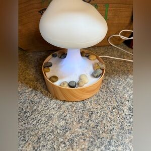 Amazon White Mushroom Lamp with Natural Stones built-in Bluetooth speaker